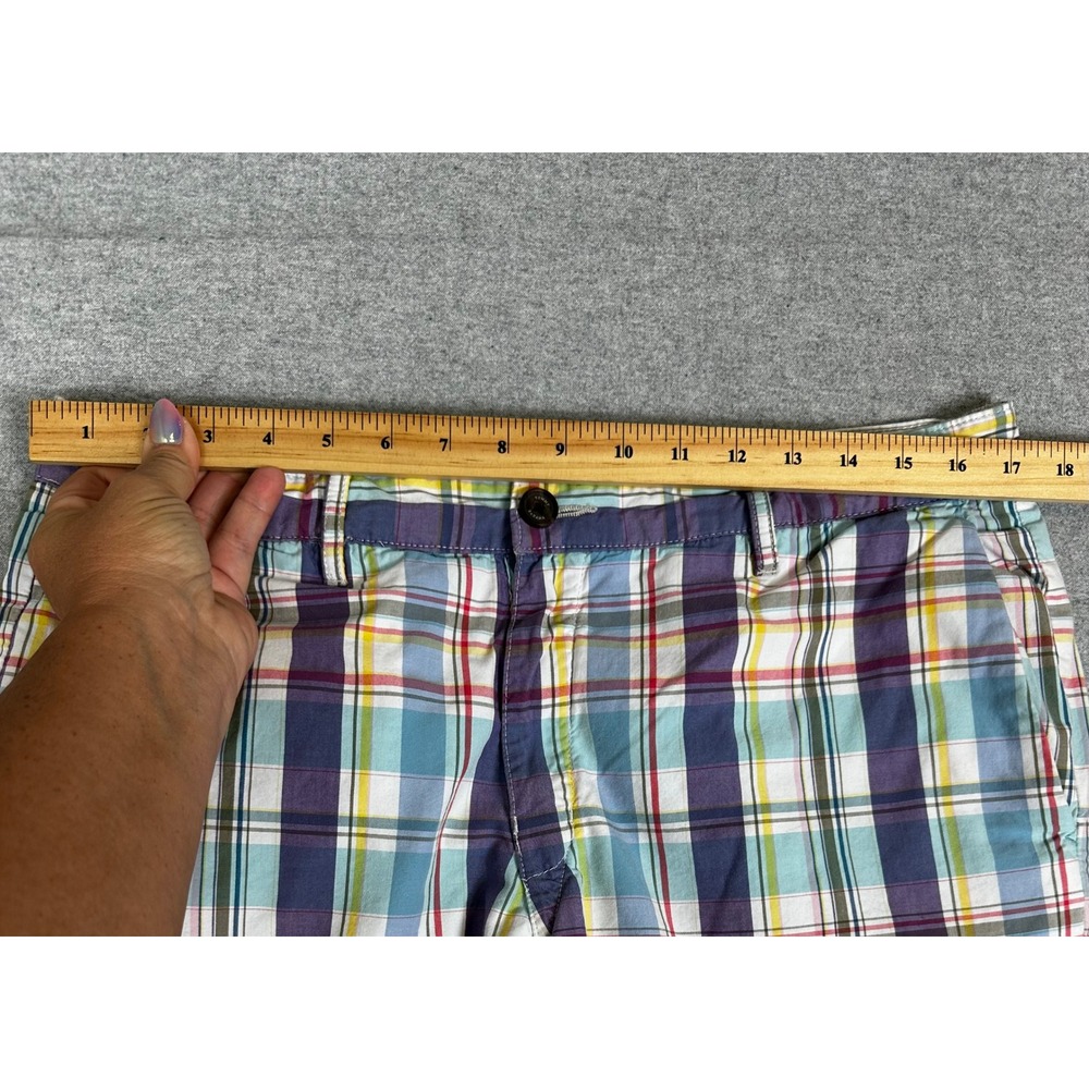 Tommy Bahama Reversible Shorts Mens 34 9" Inseam Multicolor Plaid Grey Stripe - Picture 7 of 14